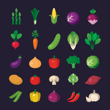 Icones légumes alimentation